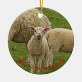 kerstversiering met lamsvlees keramisch ornament (Voorkant)