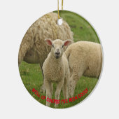 kerstversiering met lamsvlees keramisch ornament (Links)