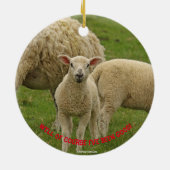 kerstversiering met lamsvlees keramisch ornament (Achterkant)