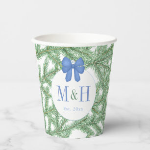 Kerstversiering met monogram Verlovingsfeestje Papieren Bekers