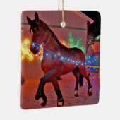 kerstversiering met paardendrager keramisch ornament (Rechts)
