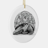 Kerstversiering met pen en inktschildpad keramisch ornament (Rechts)