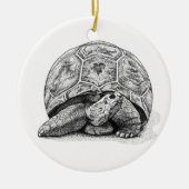 Kerstversiering met pen en inktschildpad keramisch ornament (Voorkant)