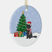 kerstversiering met platte bekleding keramisch ornament (Rechts)