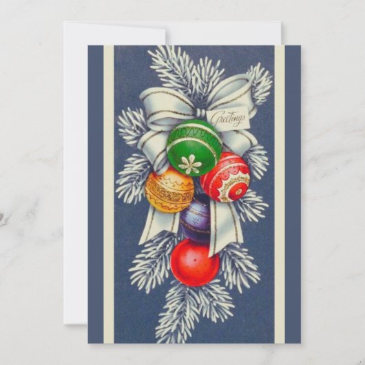 kerstversiering met Retro Spray Aangepast Feestdagenkaart (Voorkant)