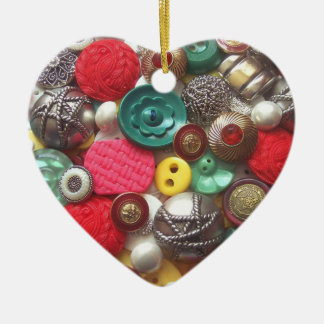 Kerstversiering met rode en groene Buttonnen Keramisch Ornament