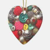 Kerstversiering met rode en groene Buttonnen Keramisch Ornament (Links)