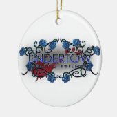 kerstversiering met rondcirkel keramisch ornament (Links)