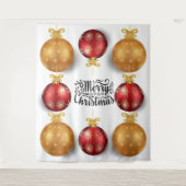 kerstversiering met rood kerstgoud wandkleed (Voorkant)