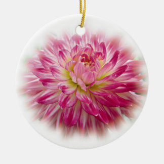  kerstversiering met roze Dahlia Keramisch Ornament