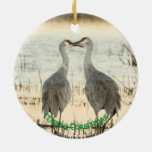kerstversiering met Sandhill Cranes Keramisch Ornament (Achterkant)
