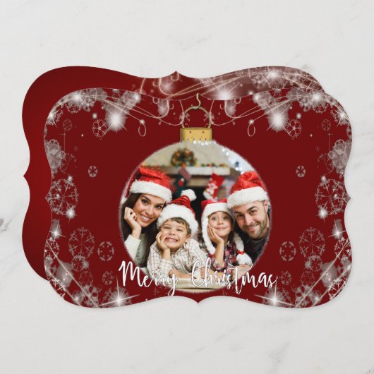 kerstversiering met sneeuwcirkels Fancy Feestdagenkaart (Voorkant / Achterkant)