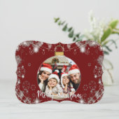 kerstversiering met sneeuwcirkels Fancy Feestdagenkaart (Staand voorkant)