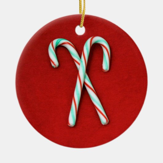 kerstversiering met snoepriet keramisch ornament (Voorkant)