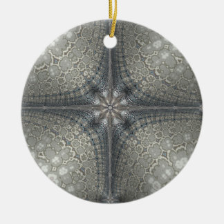 Kerstversiering met ster en nativiteit keramisch ornament