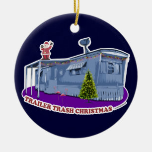 Kerstversiering met trailer Trash Keramisch Ornament