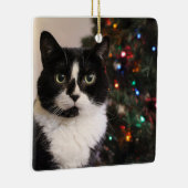 Kerstversiering met Tuxedo Cat Keramisch Ornament (Rechts)