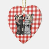 Kerstversiering met twee katten keramisch ornament (Links)