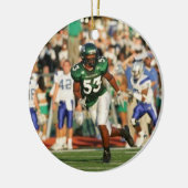 Kerstversiering met twee zonden Football Keramisch Ornament (Links)