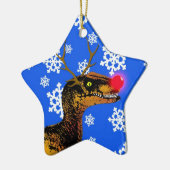 kerstversiering met velociraptor - Star Shape Keramisch Ornament (Links)