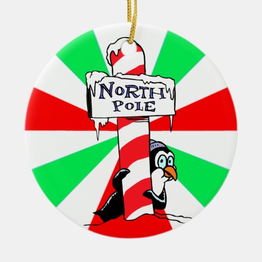 kerstversiering Noordpool Penguin Keramisch Ornament (Voorkant)