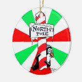 kerstversiering Noordpool Penguin Keramisch Ornament (Links)