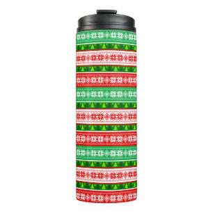 KERSTVERSIERING ONTWERP ROOD WIT GROEN THERMOSBEKER