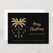 Kerstversiering op Palm Tree New Home Aankondigingskaart (Voorkant / Achterkant)