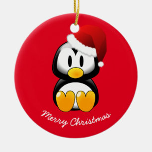 Kerstversiering-Penguin Keramisch Ornament