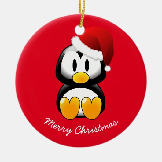 Kerstversiering-Penguin Keramisch Ornament (Voorkant)