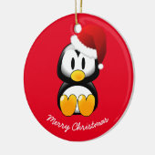 Kerstversiering-Penguin Keramisch Ornament (Links)