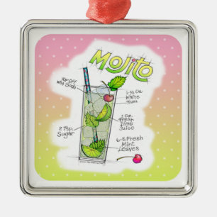 KERSTVERSIERING PREMIUM - MOJITO RECEPT KUNST METALEN ORNAMENT