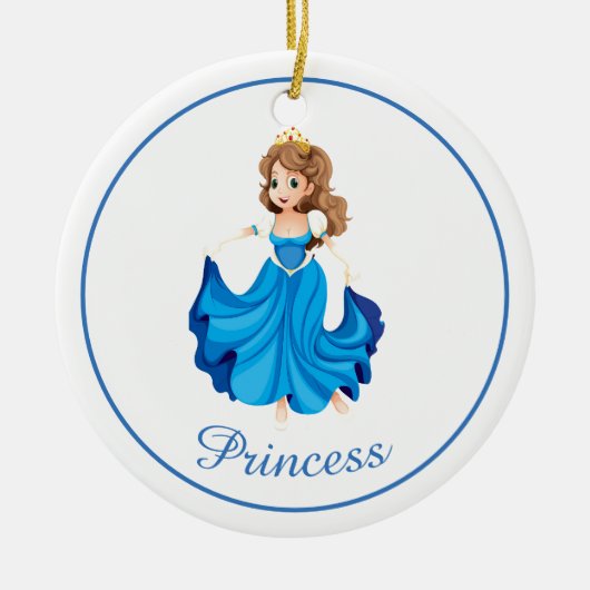 kerstversiering-prinses keramisch ornament (Voorkant)