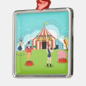 kerstversiering rond de circus metalen ornament (Links)