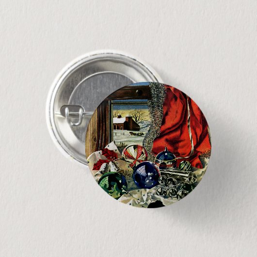 kerstversiering ronde button 3,2 cm (Voorkant /achterkant)