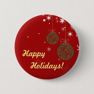 kerstversiering ronde button 5,7 cm