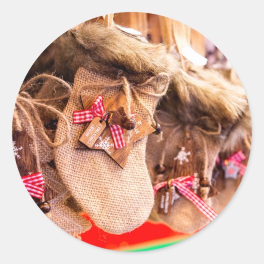 kerstversiering ronde sticker (Voorkant)