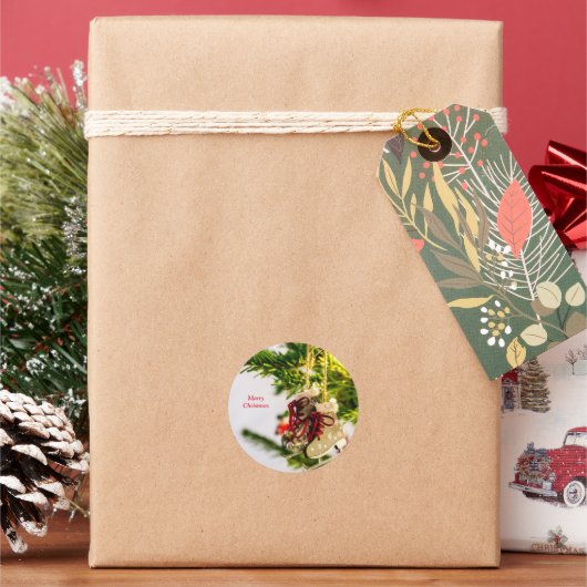 kerstversiering ronde sticker (Feestdagen)