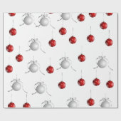 Kerstversiering rood en zilver cadeaupapier (Vlak)