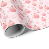 Kerstversiering Roze Witte Kerst Cadeaupapier (Rol Hoek)