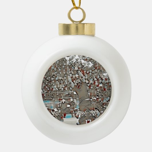 Kerstversiering - Rugby Lovers Keramische Bal Ornament (Voorkant)