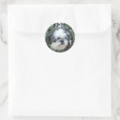 Kerstversiering Shih Tzu Ronde Sticker (Tas)
