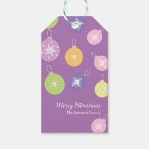 kerstversiering Snowflakes Violet Cadeaulabel