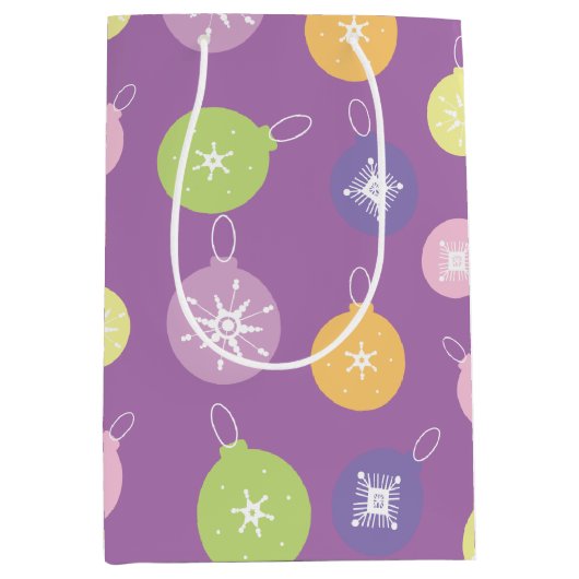 kerstversiering Snowflakes Violet Medium Cadeauzakje (Voorkant)