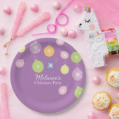 kerstversiering Snowflakes Violet Papieren Bordje (Feest)