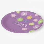 kerstversiering Snowflakes Violet Papieren Bordje (Gekanteld)