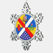 kerstversiering tin sneeuwvlok ornament (Rechts)