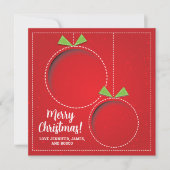 Kerstversiering Twee foto Flat Holiday Kaart (Voorkant)