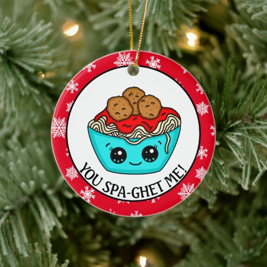 kerstversiering uit Spaghetti | Romantic Pun Keramisch Ornament (Boom)