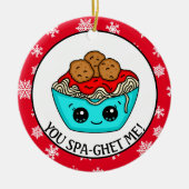 kerstversiering uit Spaghetti | Romantic Pun Keramisch Ornament (Voorkant)